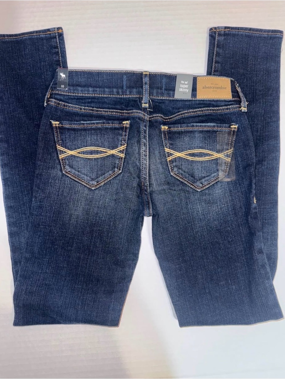 Size 10-Abercrombie & Fitch Girl’s Dark Blue Super Skinny Jeans